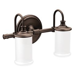 Moen YB6462 Matte black two globe bath light