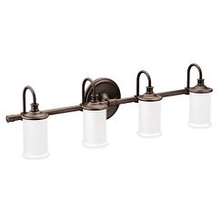 Moen YB6464 Matte black four globe bath light