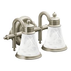 Moen YB9862 Brushed nickel two globe bath light