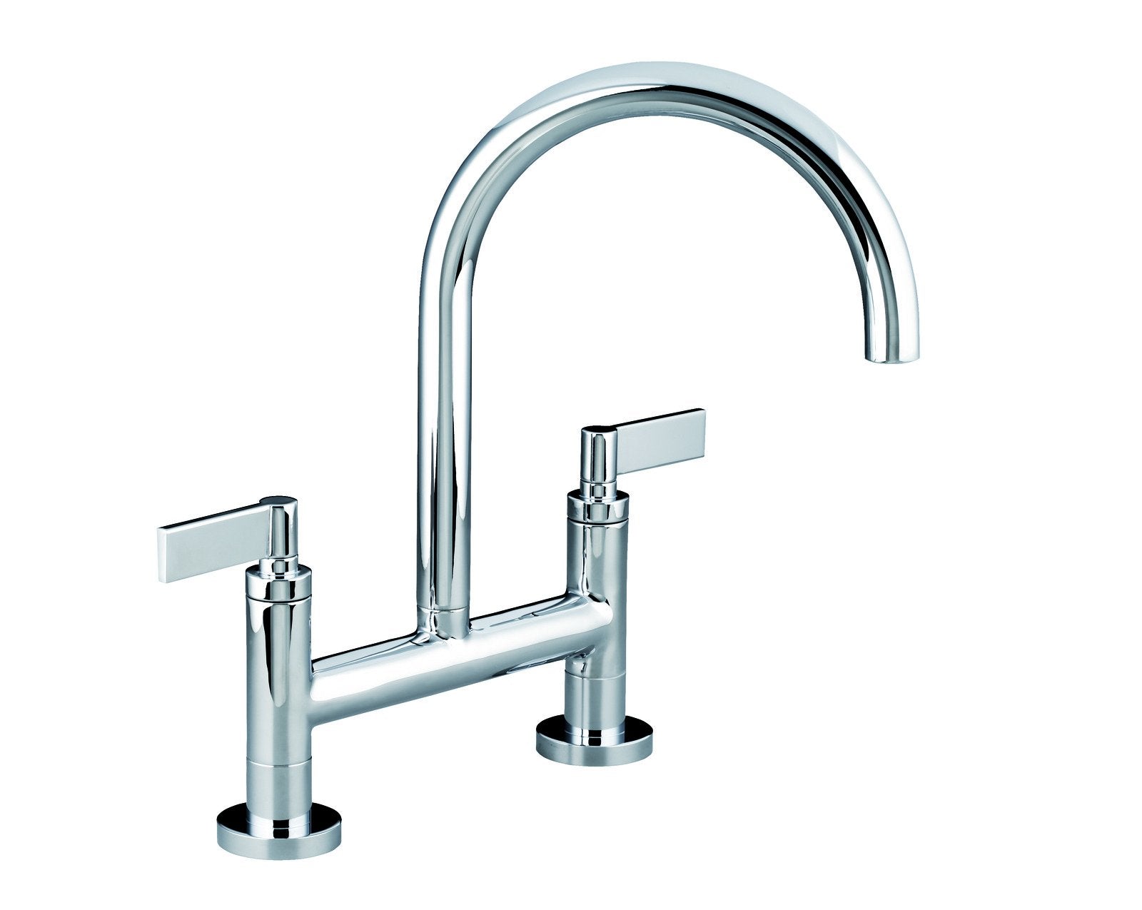Kallista P25202-LV-CP One Deck-Mount Bridge Kitchen Faucet, Lever Handles