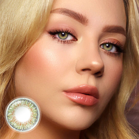 flydear 3-tone green colored contacts circle lenses best natural contacts  