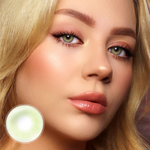 flydear green colored contacts classical green natural circle lenses shiny face