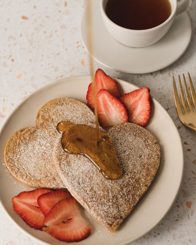 heart shaped tea pancakes