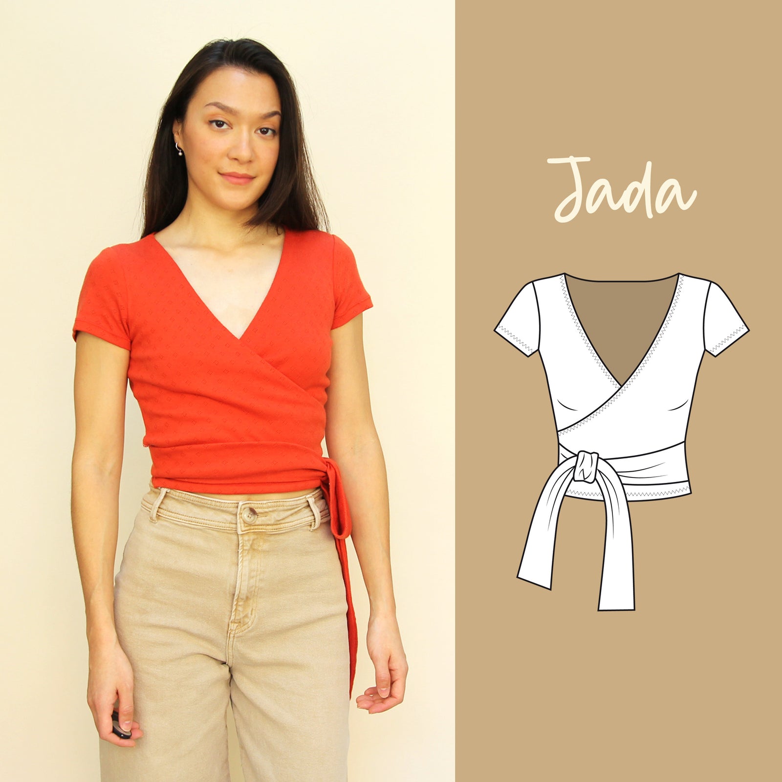 Jada Knit Wrap Top PDF Sewing Pattern isa in stitches