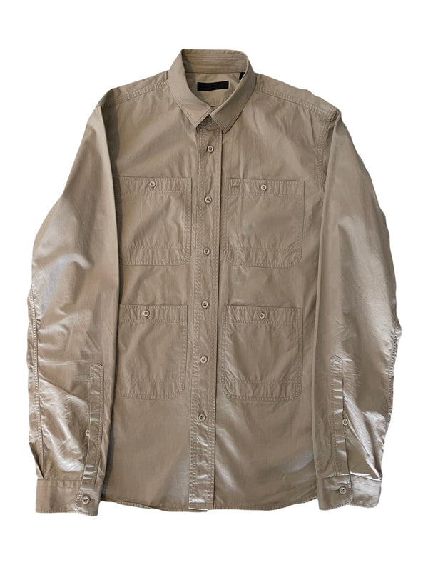 Burberry Prorsum Fall 2010 Military Taupe Button Up Shirt