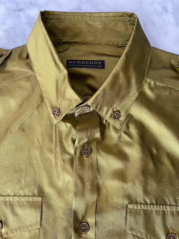 Burberry Prorsum Spring 2008 Mustard Metallic Military Shirt