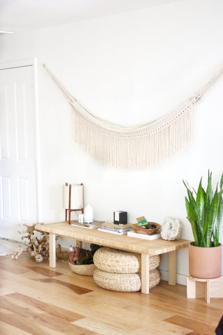 Entry way table with diffuser and plants 