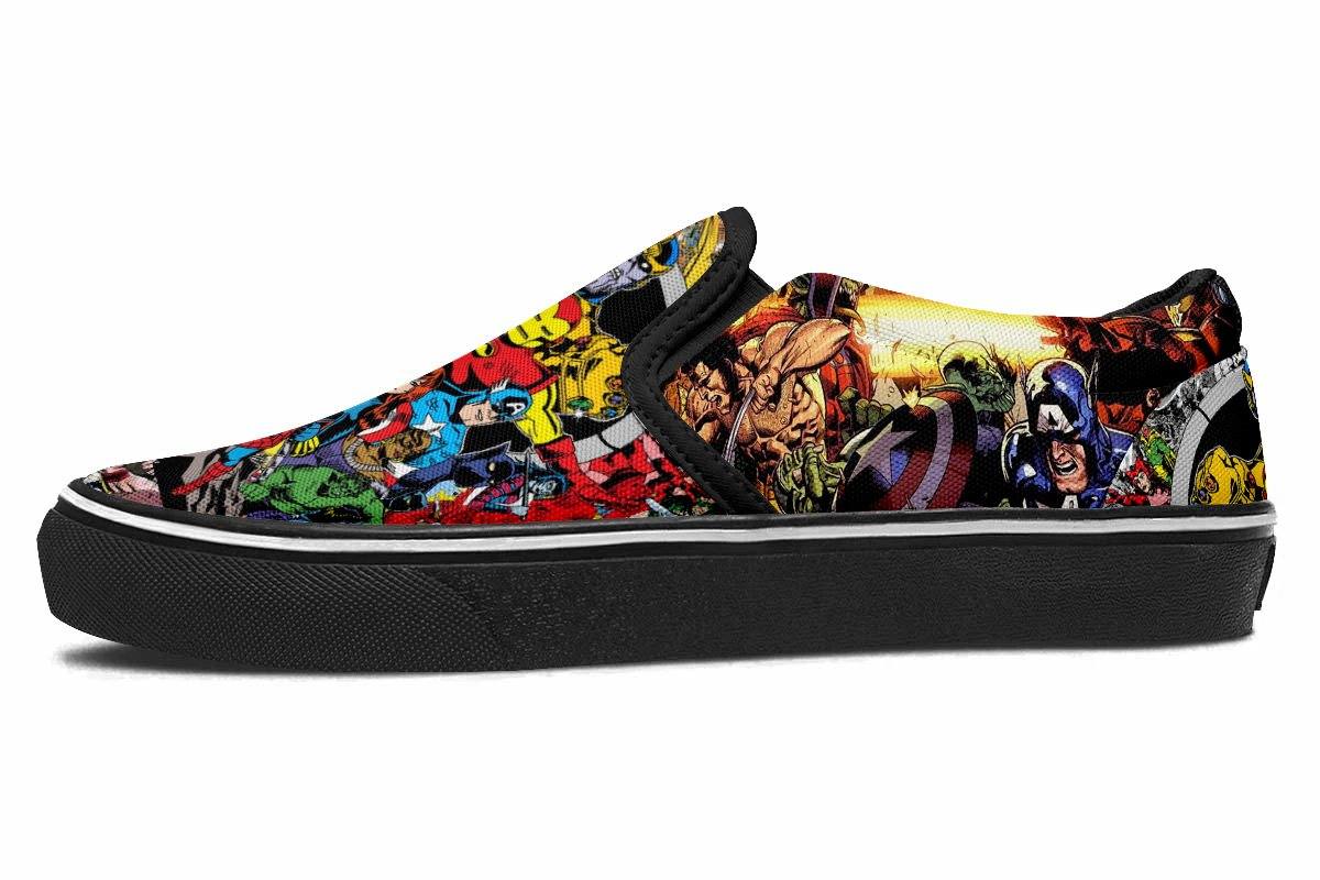 marvel slip ons