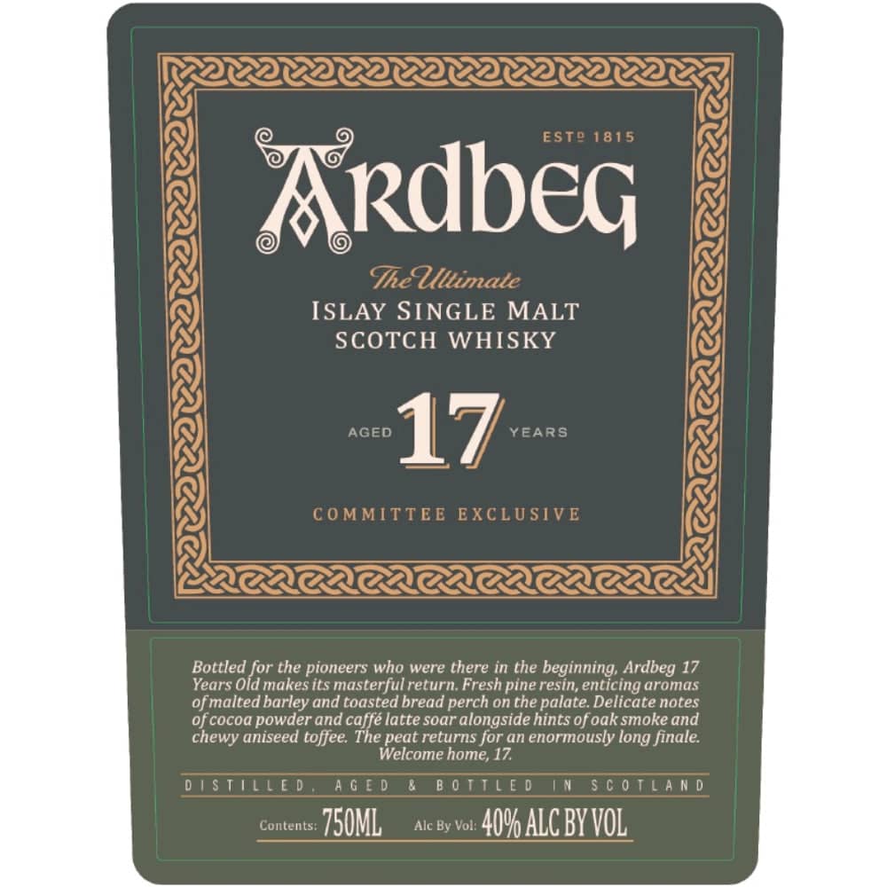 Ardbeg 17 Year Old Committee Exclusive Whiskey