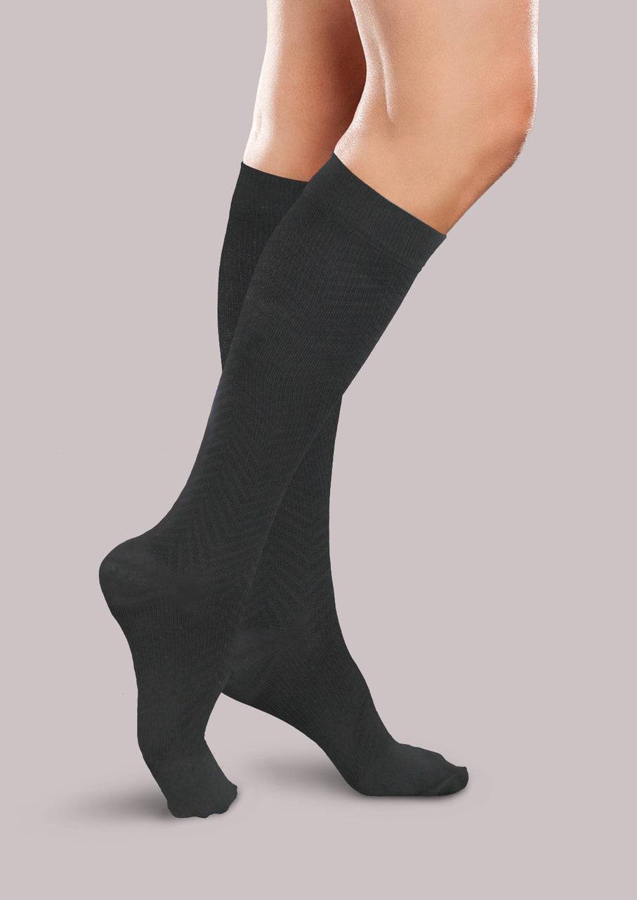 6 Pairs Different Touch Women's Queen Size Opaque Stretchy Nylon Spandex  Black Knee-High Trouser Socks - Walmart.com