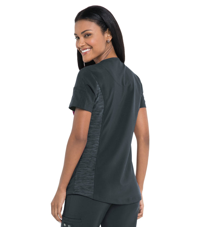 Urbane Essentials Relaxed Fit 2-Pocket Mock Wrap Neck Scrub Top for Women  9534 