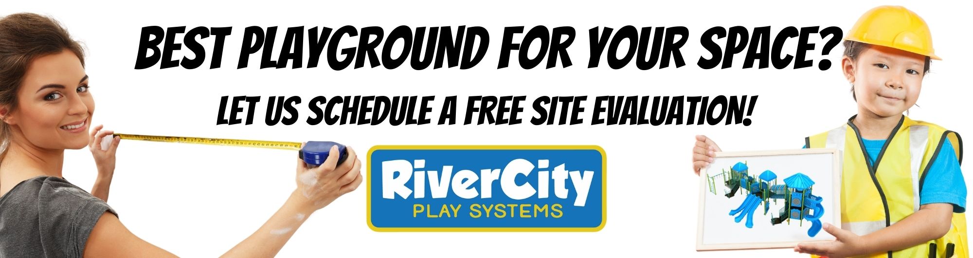 Free commercial playground site evaluations available at River City Play Systems. Let us check out your site to help you decide which commercial playground is best for your organization.