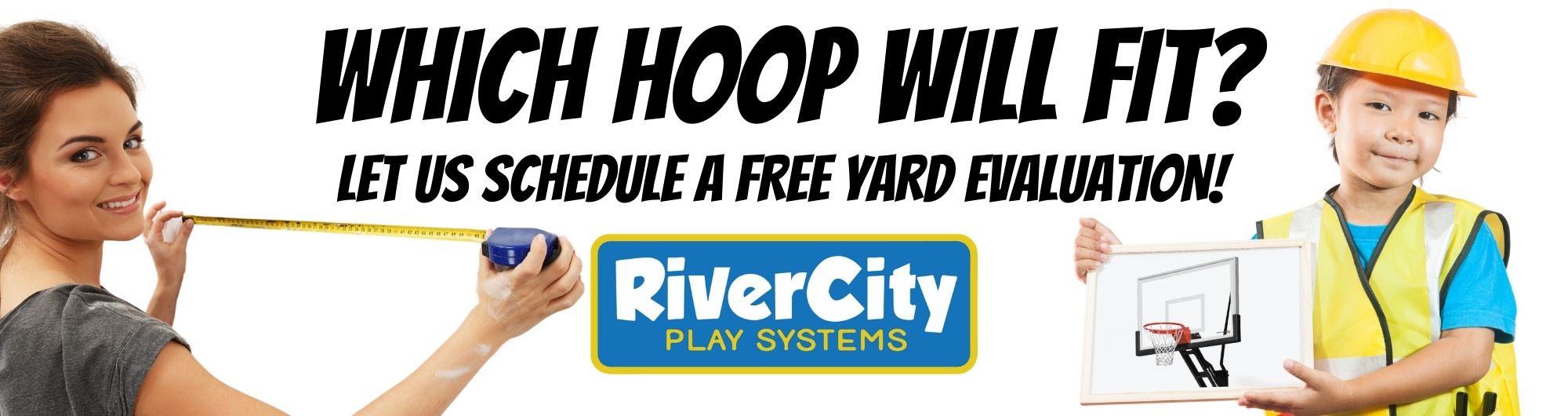 Free basketball hoop yard evaluation. Let us help you decide which basketball hoop will fit best in your space.