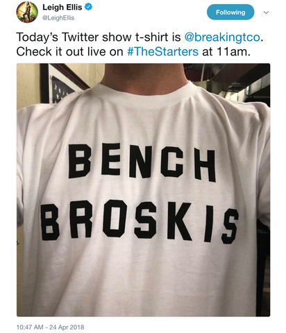 The \'Bench Broskis\' shirt, as modeled by \'The Starters\' on NBA TV –  BreakingT