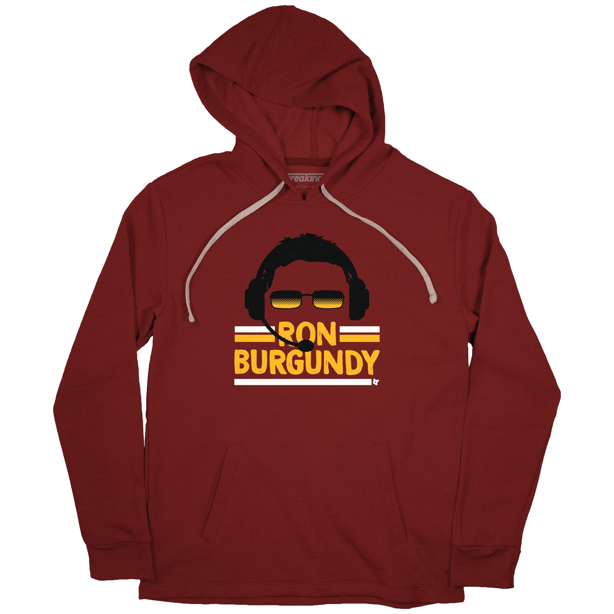 burgundy and gold hoodie