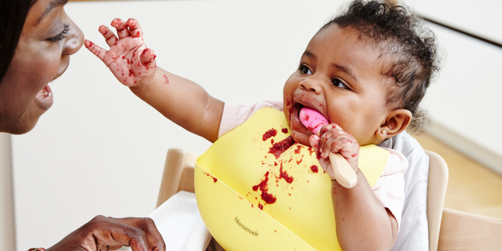 Baby spoon feeding