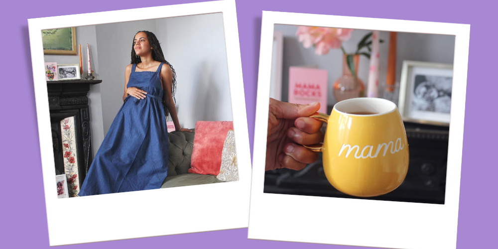 Jazmine Rocks pregnancy outfit + 'Mama' mug