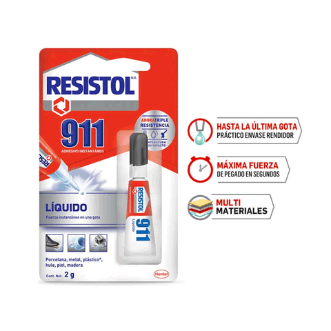 Pegamento Instantáneo Resistol 911 Flex Gel 3 gr 1 pieza