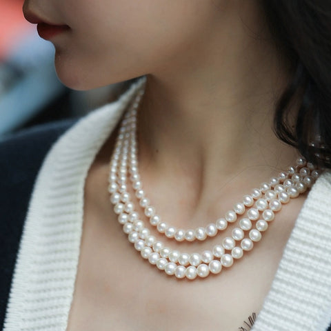 Super Long Freshwater Pearl Strand Necklace – The Russian Store