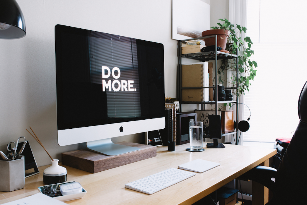 Home office with plants