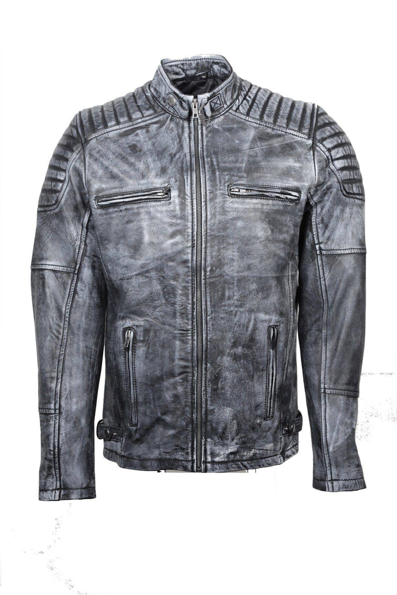 Urban 5884 Ralph Biker Gents Leather Jacket Lamb Skin Denim – Mí and More