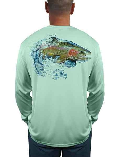 Fly Fishing Heartbeat Fish EKG Trout Fishing Long Sleeve Shirt