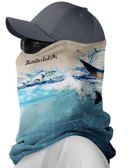 Rattlin Jack UV Fishing Neck Gaiter Men's Compass Water Comfort Fit –  Rattlin Jack Sun Protection