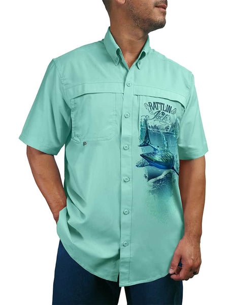 Rattlin Jack Bass World UV Fishing Shirt Men's UPF 50 Sun Protection –  Rattlin Jack Sun Protection