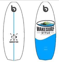 Wakesurf board graphic design front and back