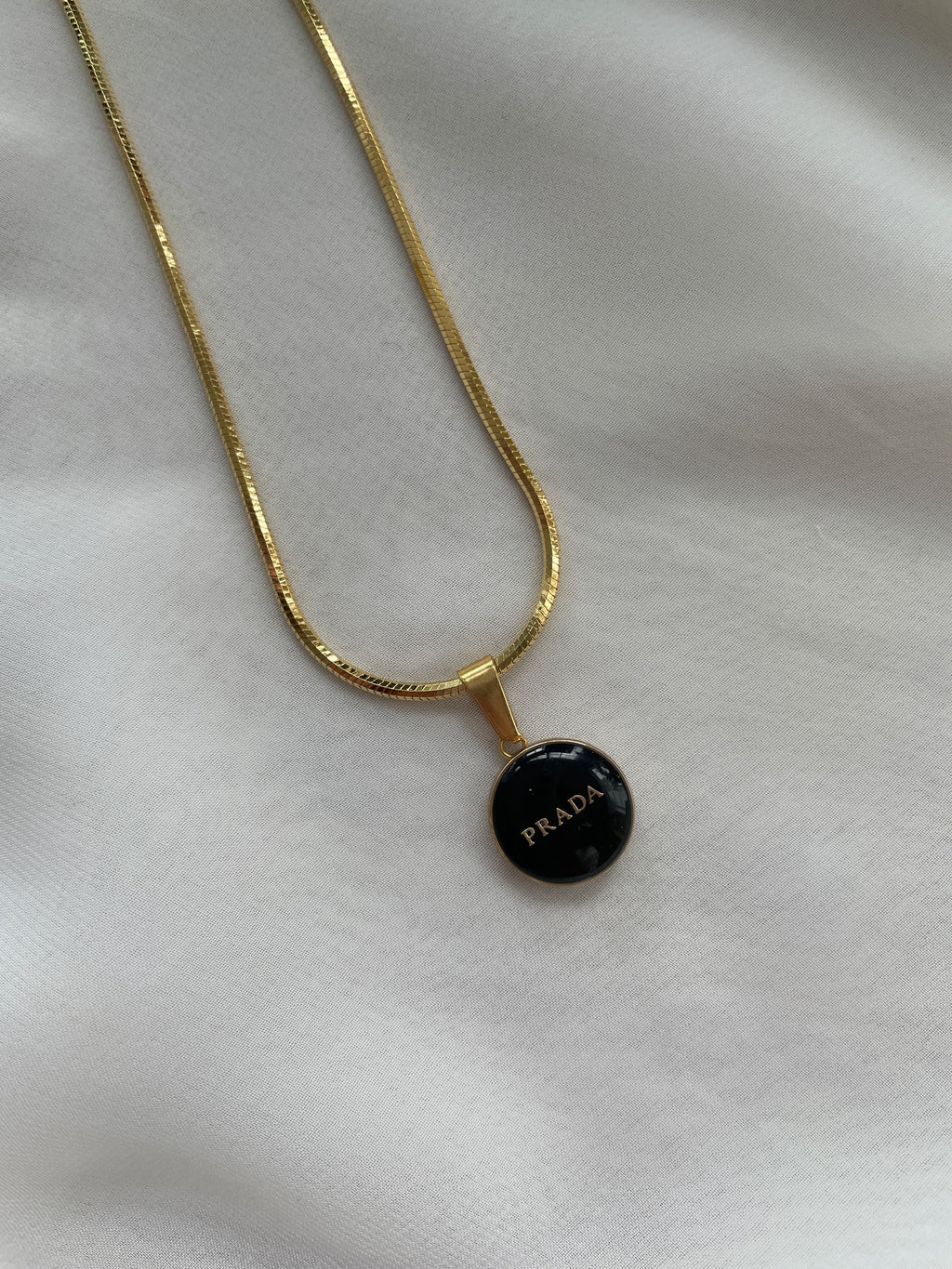 Brass Louis Vuitton Circular Logo Button Necklace – Vintage Vogue Lux