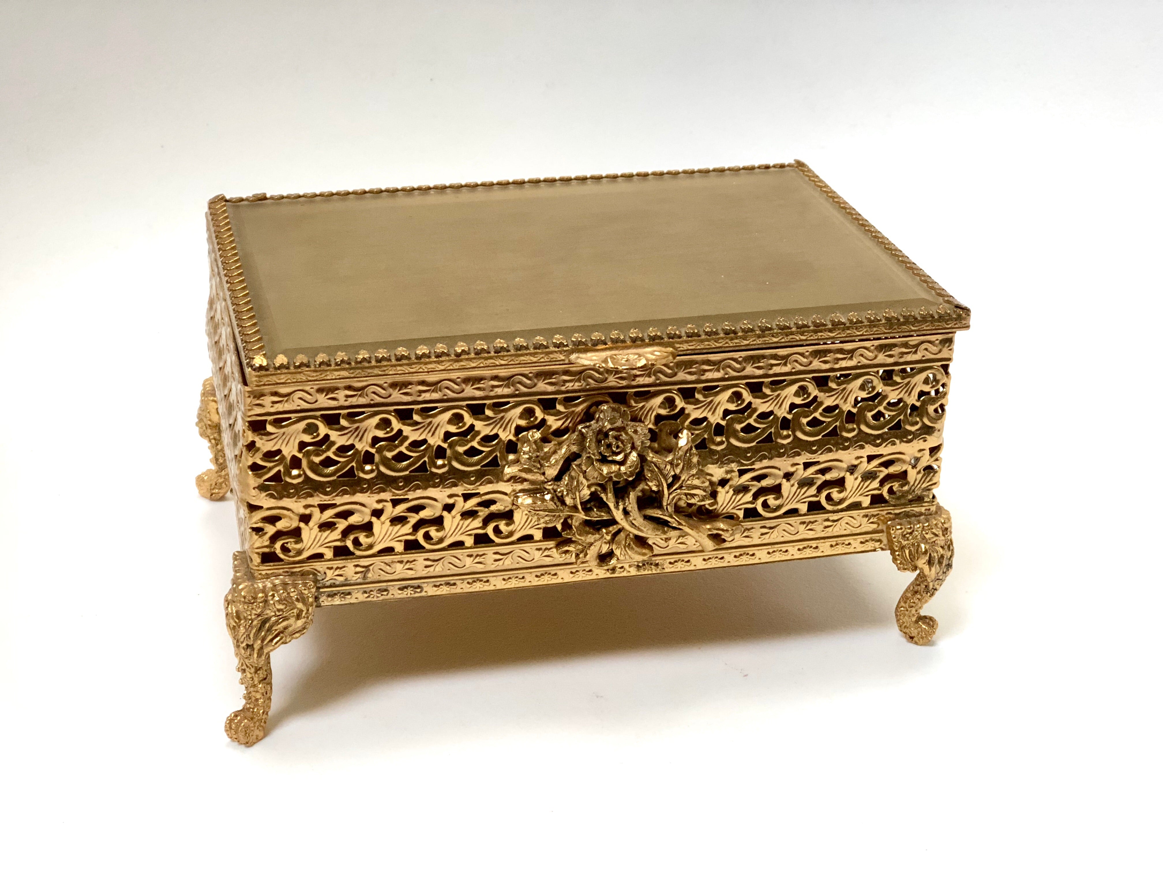 Vintage Lion Feet Gold Filigree Jewelry Box – Avigail Adam