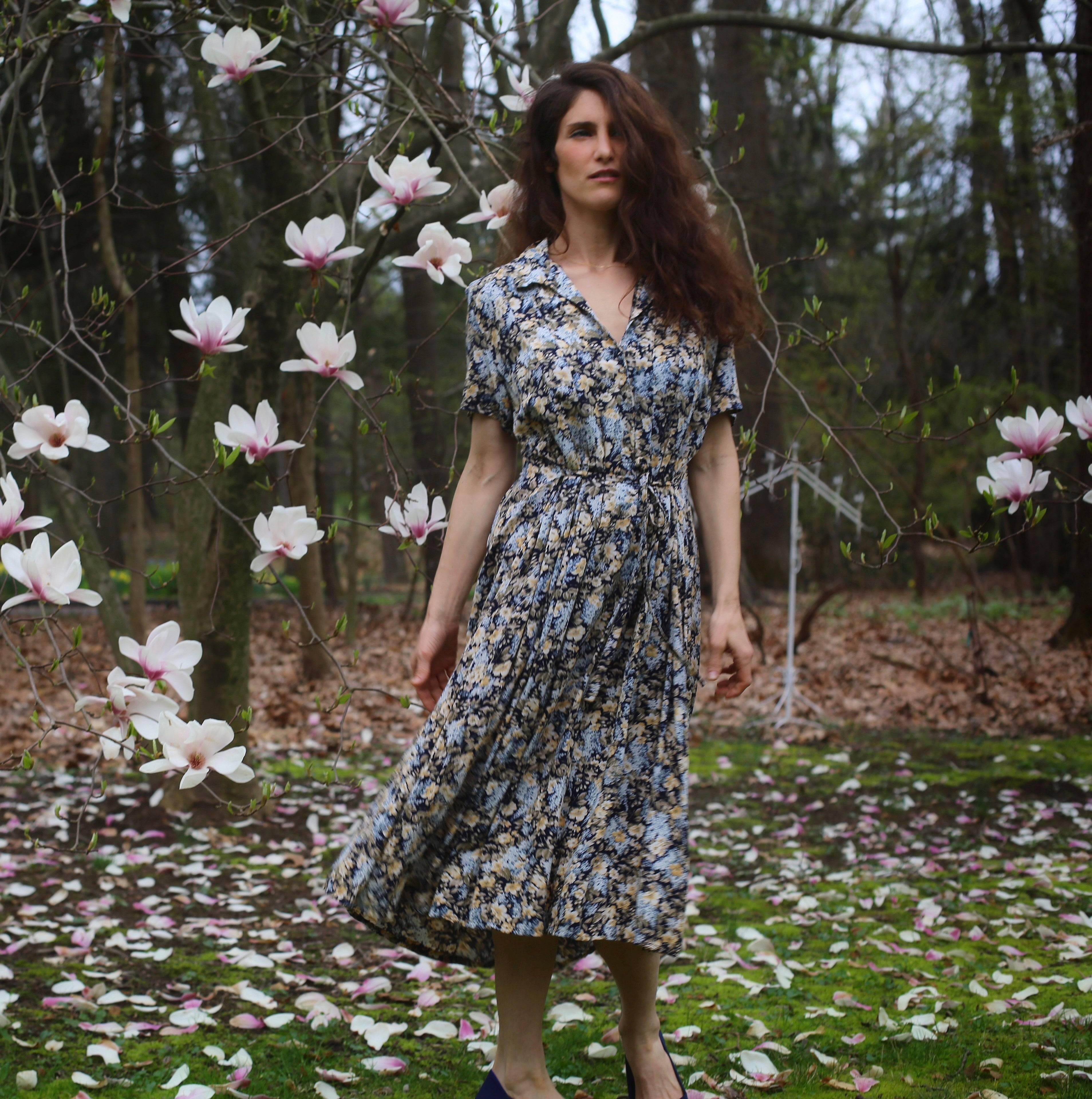 laura ashley navy dress