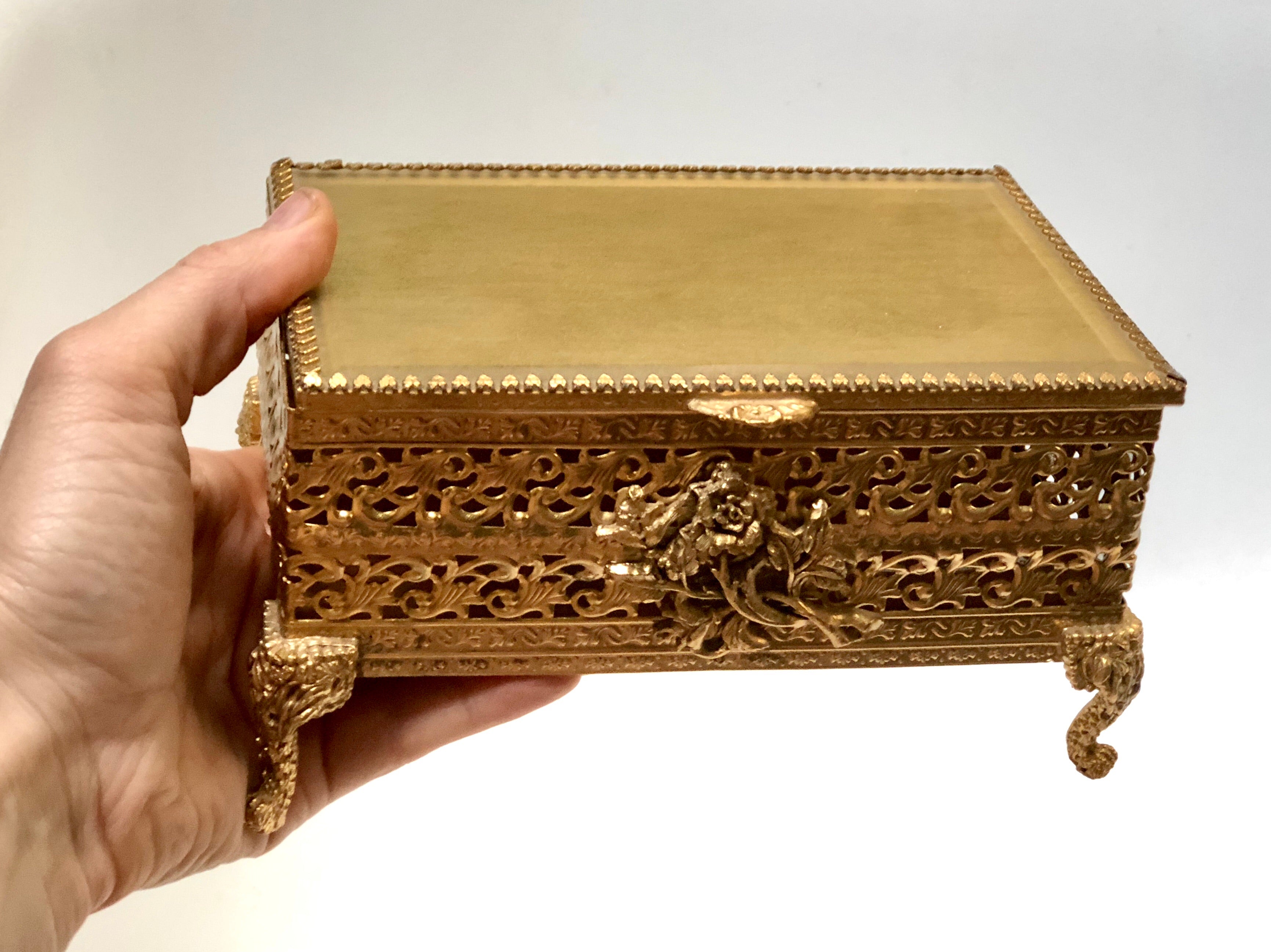 Vintage Lion Feet Gold Filigree Jewelry Box – Avigail Adam