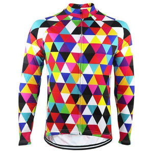 Montella Cycling Long Sleeve XS / No Fleece Colorful Triangles Long Sleeve Cycling Jersey