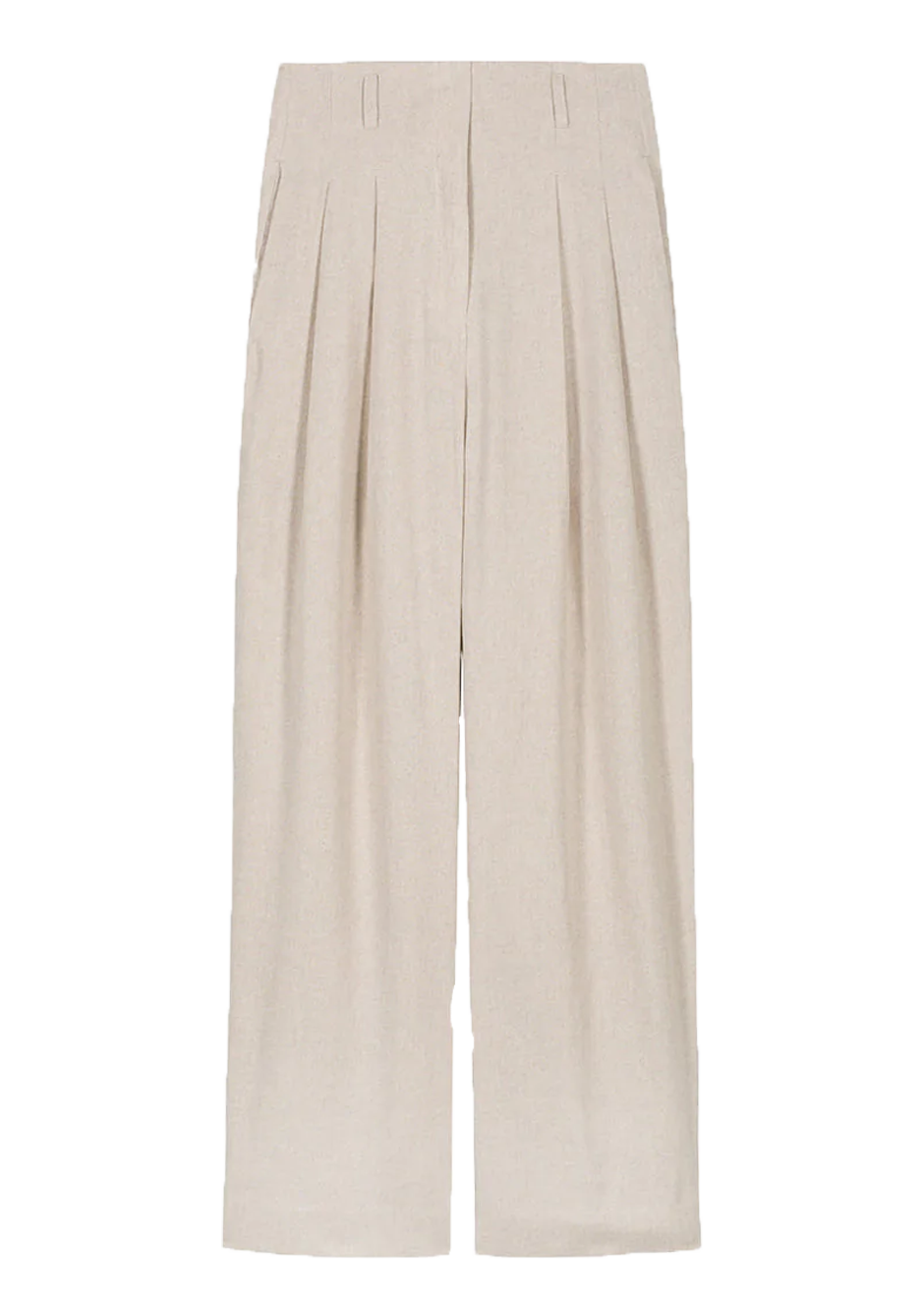 Beige Linen Trousers – CIRCLE CLOSET