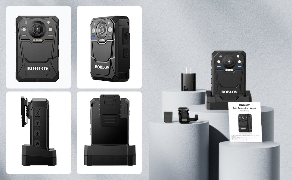 BOBLOV B4K3 Ultra 3.2K Body Camera with Built-in 128GB, Charging Dock, 13 Hours Recording, GPS, IP68 Waterproof2