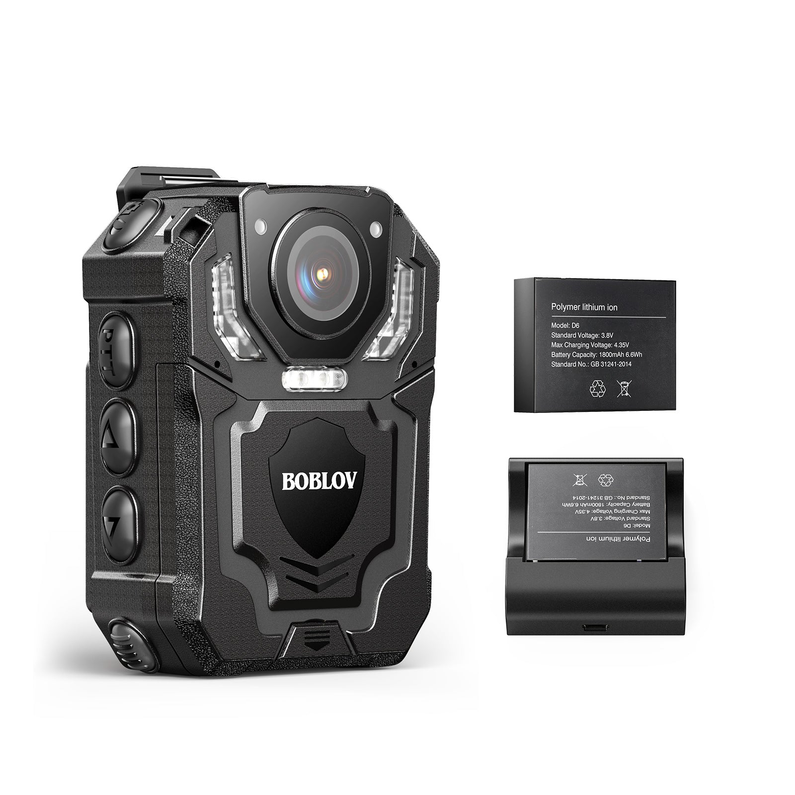 BOBLOV M5 2K Police Body Worn Camera, GPS Enabled &1440P Body Mounted Cam,  128G Body Cam Built-in 4200MAH Battery,15Hrs Record, IP67 Waterproof, Night