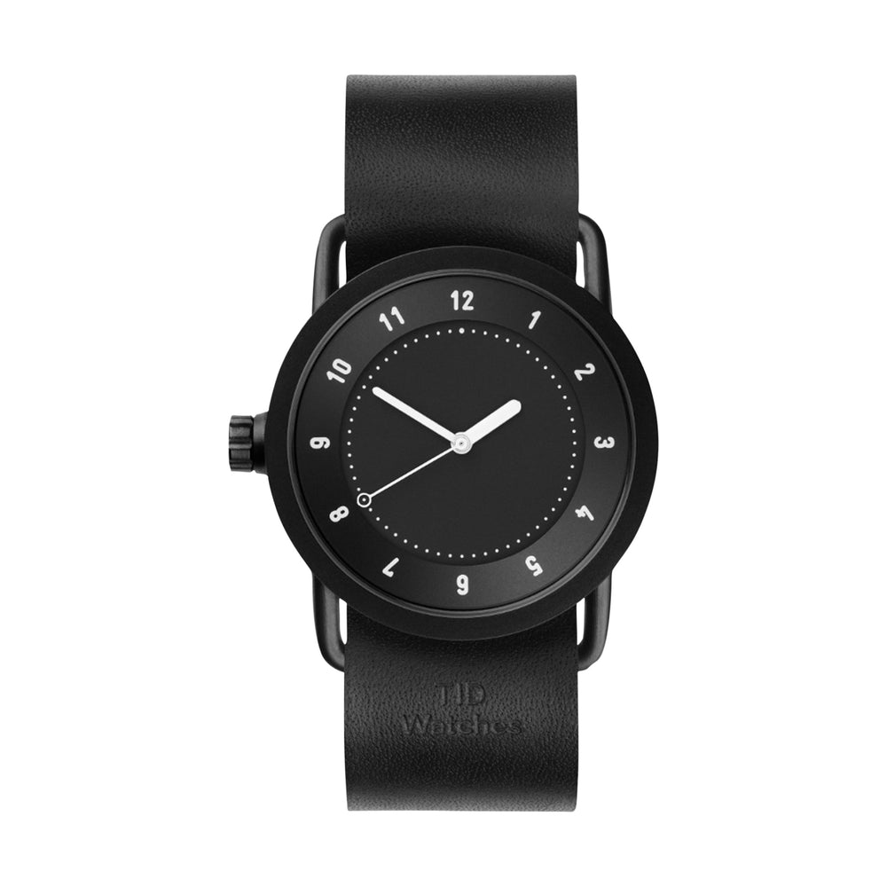 TID Watches TID Watch 36mm No.1 Black w/ Black Leather Wristband