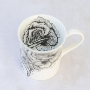 Floral fine bone china mugs