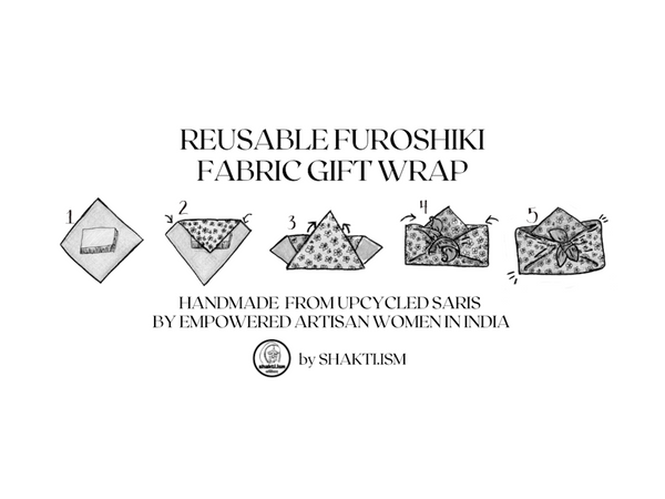 infographic instructions for wrapping gifts with reusable cloth gift wrap