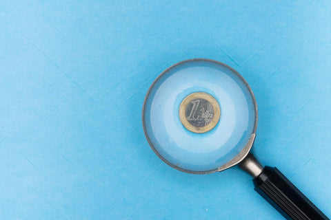  A loupe magnifying a coin