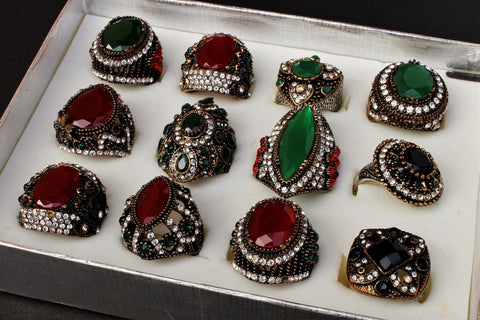  vintage jewelry with diamond inlays