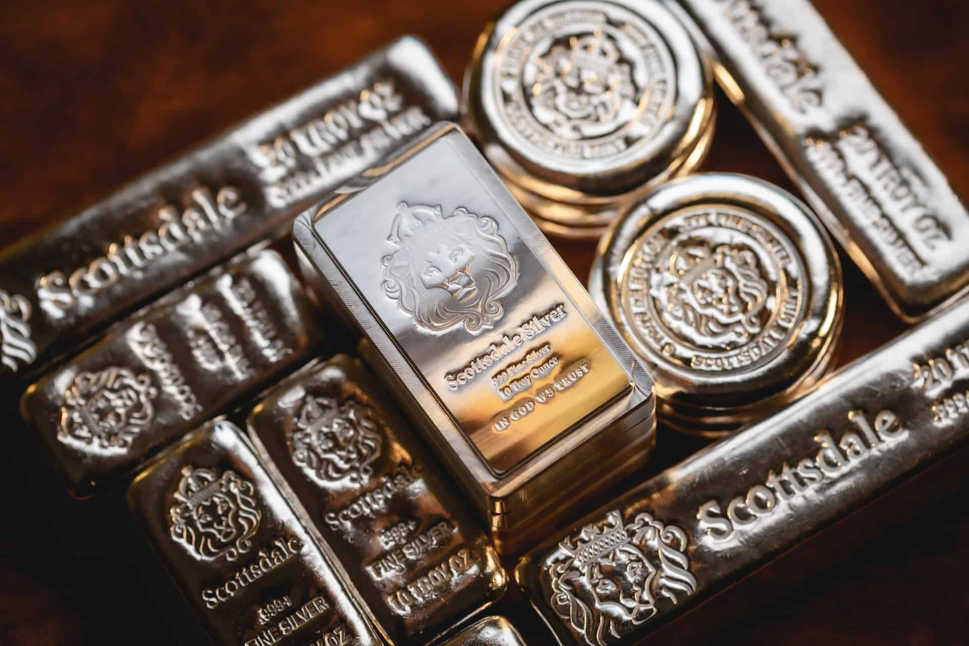 a load of silver bullion bars and rounds