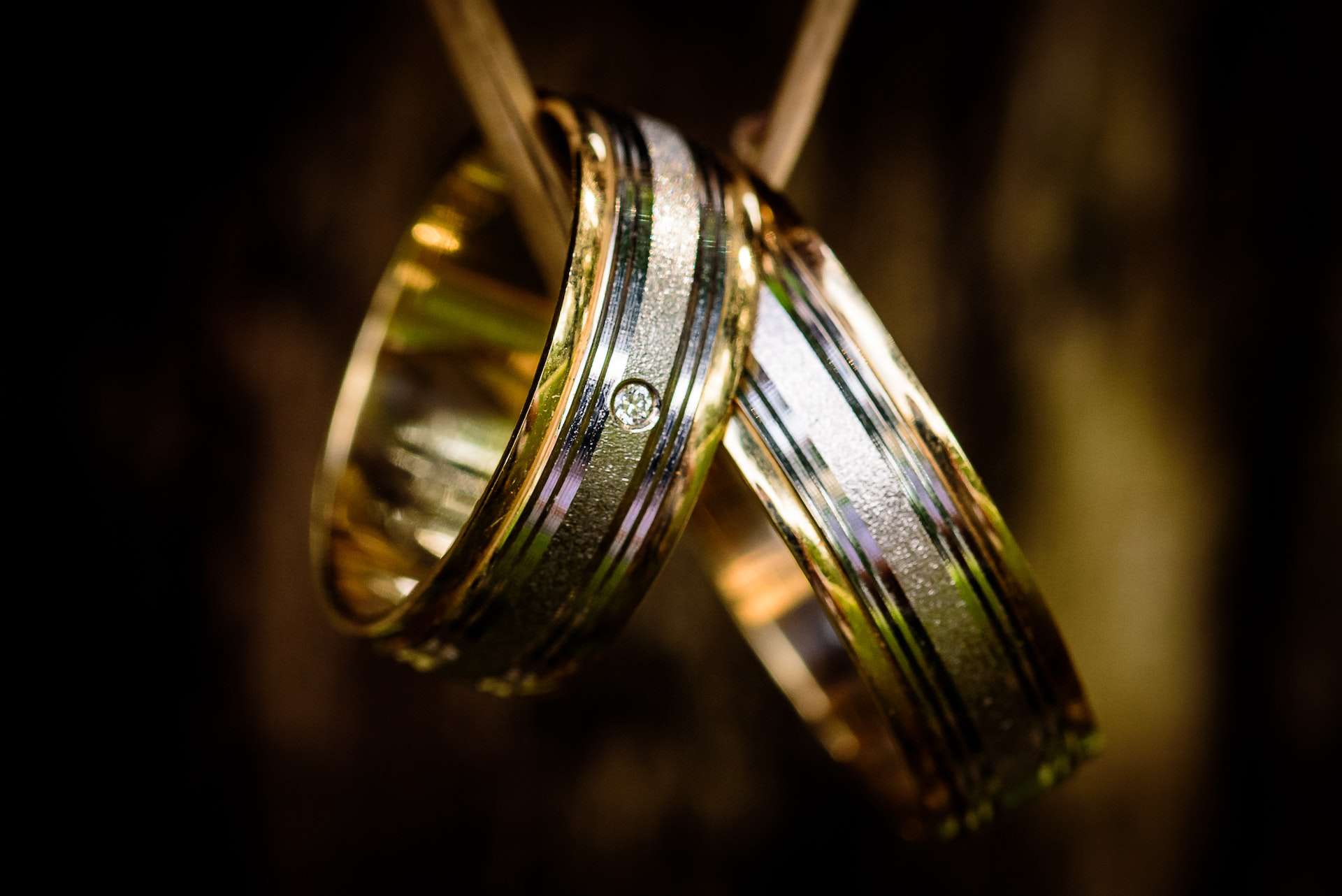 Silver and Gold Couple Rings