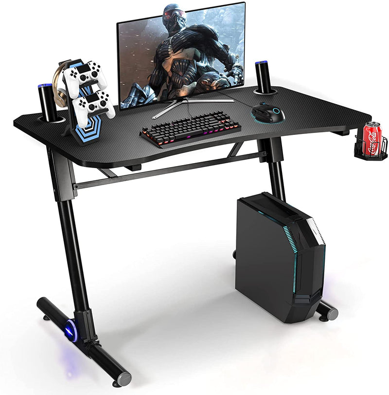 Triatleet Gehakt verstoring Gaming bureau, in hoogte verstelbaar PC computertafel met blauwe LED-v –  Luxgoods
