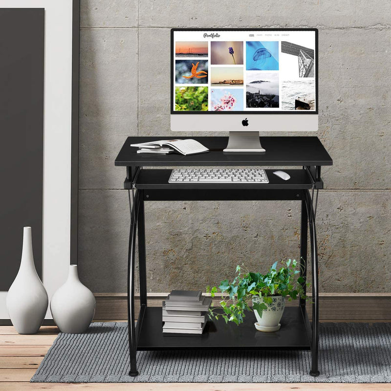 meesterwerk Roos grijs Computer bureau, computertafel met beweegbaar toetsenbord lade & CPU h –  Luxgoods