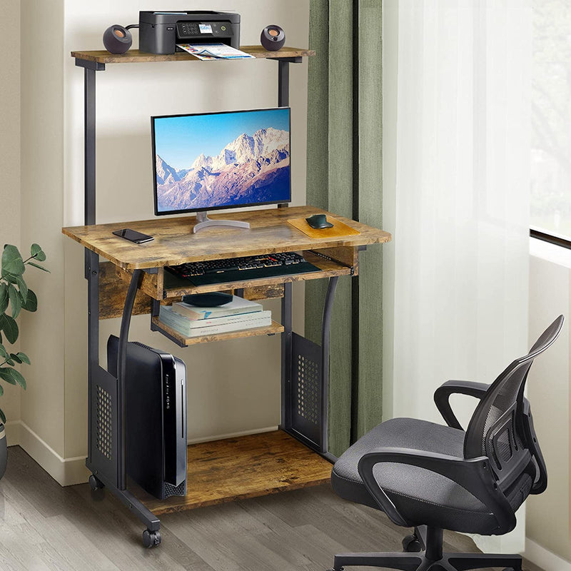 Bureau wieltjes werktafel PC tafel thuis kantoor met plank