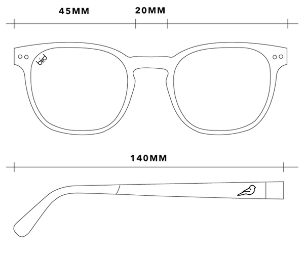 Alba Tortoiseshell sustainable Acetate Glasses dimensions