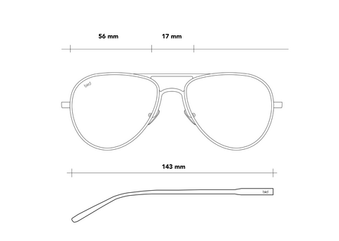 Bird Sunglasses-Sustainable Eco-Friendly glasses for Women and Men Frame measurements