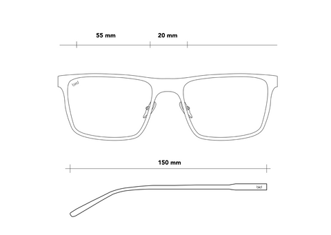 Bird Sunglasses-Sustainable Eco-Friendly glasses for Women and Men Frame measurements